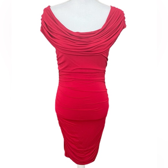BCBGMaxAzria Dresses & Skirts - BCBG MaxAzria Ruched Red Bodycon Dress | SP